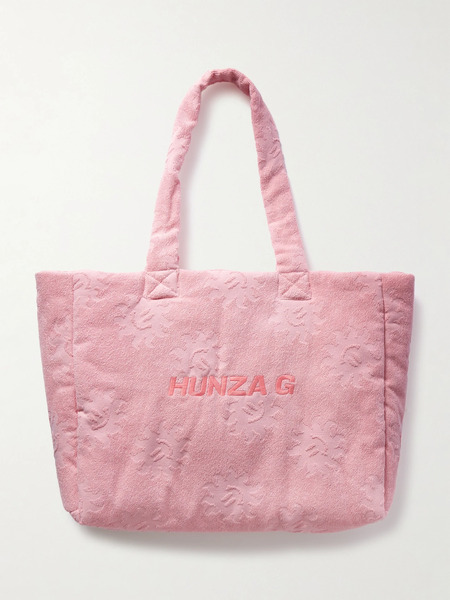  Hunza G Hunza G - Sunny Embroidered Cotton-terry Jacquard Tote - Pink 