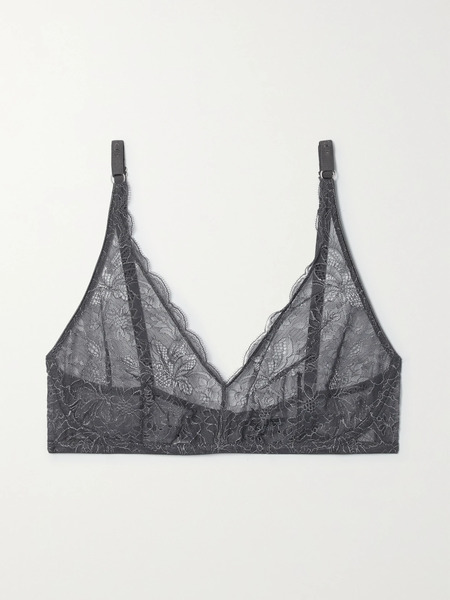  I.d. Sarrieri I.d. Sarrieri - Charlotte Lace And Tulle Soft-cup Triangle Bra - Gray 