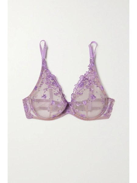  I.d. Sarrieri I.d. Sarrieri - + Net Sustain Colette Embroidered Tulle Soft-cup Triangle Bra - Lilac 