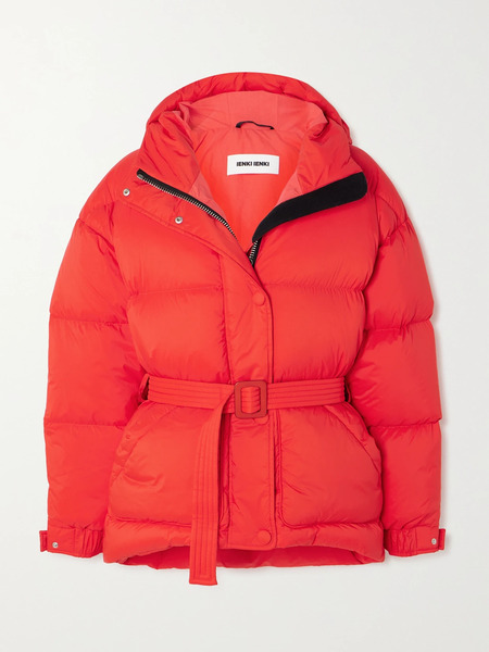  Ienki Ienki Ienki Ienki - Michlin Hooded Belted Quilted Shell Down Jacket - Red 