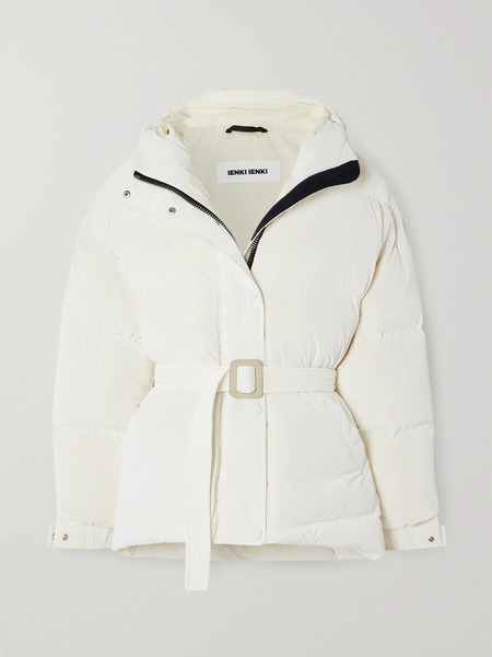  Ienki Ienki Ienki Ienki - Michlin Hooded Belted Quilted Shell Down Jacket - White 