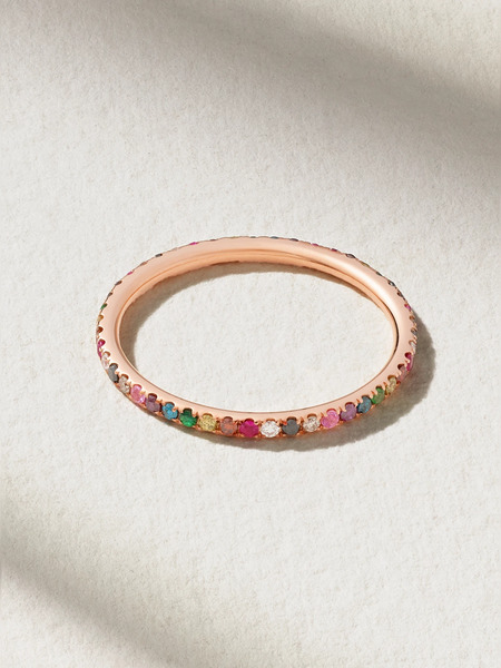  Ileana Makri Ileana Makri - Thread 18-karat Rose Gold Multi-stone Ring - 4 1/4 