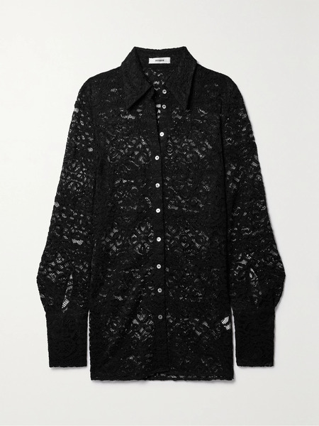 Interior Interior - The Emma Corded Lace Shirt - Black 