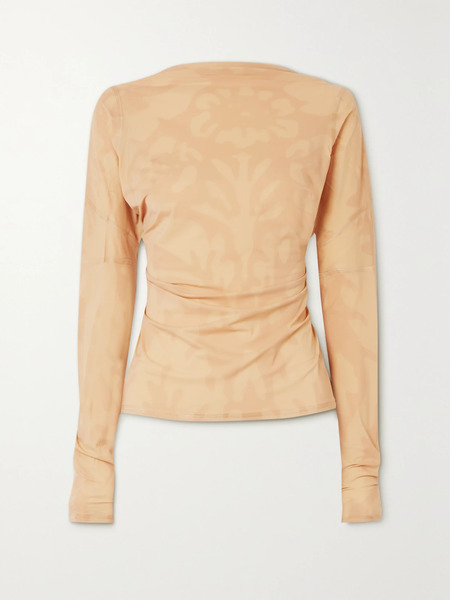  Ioannes Ioannes - Open-back Paneled Printed Stretch-jersey Top - Beige 