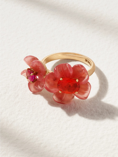  Irene Neuwirth Irene Neuwirth - Tropical Flower Duet 18-karat Rose Gold Multi-stone Ring - 7 
