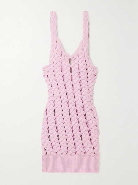  Isa Boulder Isa Boulder - Crochet-knit Mini Dress - Pink 
