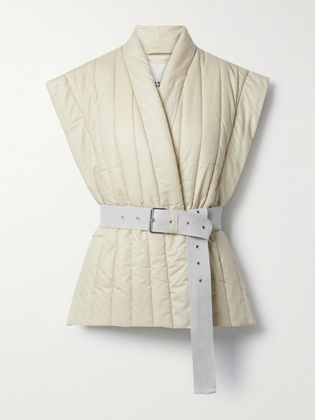  Isabel Marant Isabel Marant - Ajali Belted Quilted Padded Cotton-blend Shell Vest - Ecru 