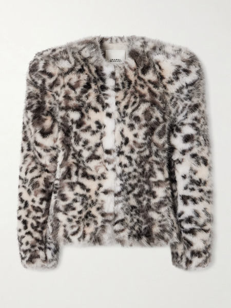  Isabel Marant Isabel Marant - Bahria Leopard-print Plush Jacket - Leopard Print 
