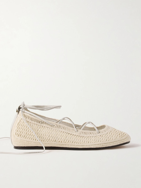  Isabel Marant Isabel Marant - Belna Leather-trimmed Crocheted Ballet Flats - Ecru 