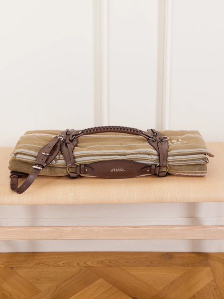  Isabel Marant Isabel Marant - Blanket Stripes Embroidered Cotton Blanket - Brown 