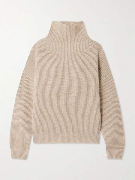  Isabel Marant Isabel Marant - Brooke Ribbed Merino Wool And Cashmere-blend Turtleneck Sweater - Beige 