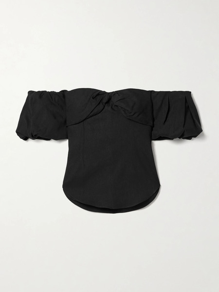 Isabel Marant Isabel Marant - Daniela Convertible Off-the-shoulder Hemp-blend Top - Black 