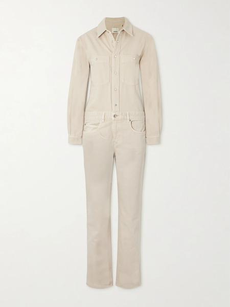  Isabel Marant Isabel Marant - Denim Straight-leg Jumpsuit - Ecru 