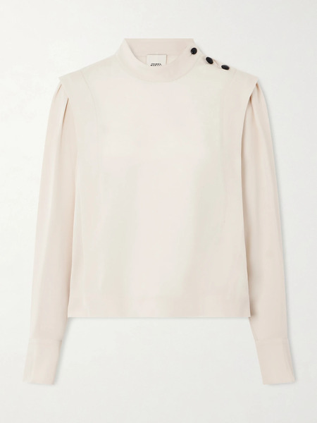  Isabel Marant Isabel Marant - Felissa Pleated Satin-crepe Blouse - Ecru 