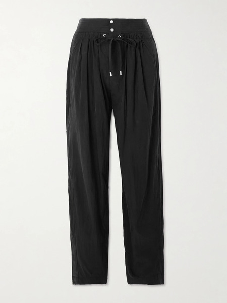  Isabel Marant Isabel Marant - Gleen Pleated Tencel™ Lyocell-blend Tapered Pants - Black 