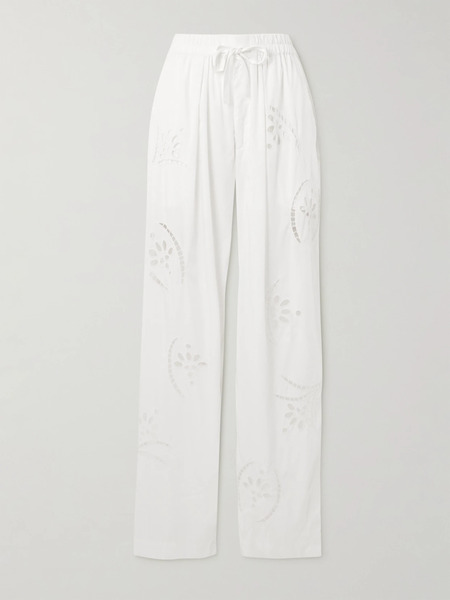 Isabel Marant Isabel Marant - Hectorina Broderie Anglaise Modal-blend Pants - White 