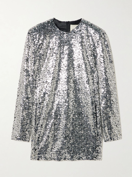  Isabel Marant Isabel Marant - Heliane Embellished Tulle Mini Dress - Silver 
