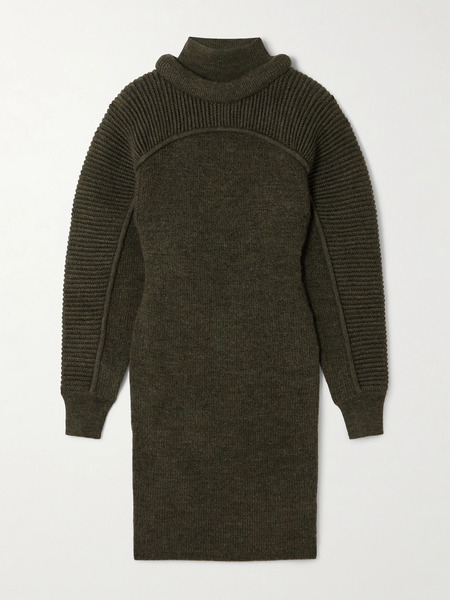  Isabel Marant Isabel Marant - Hilde Ribbed Wool Mini Dress - Army Green 