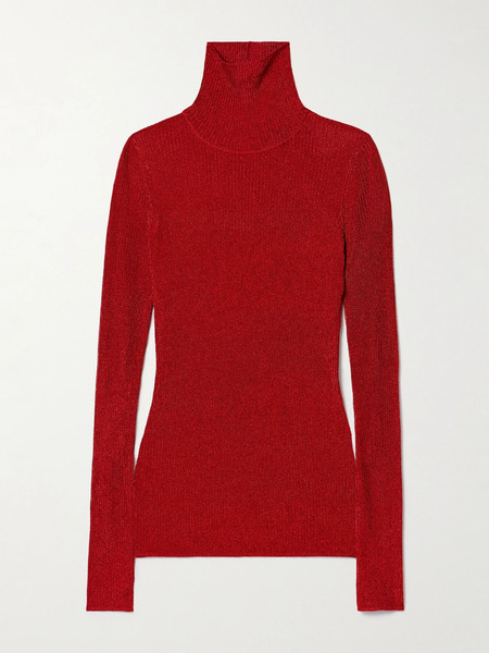  Isabel Marant Isabel Marant - Jaelis Metallic Ribbed-knit Turtleneck Sweater - Red 