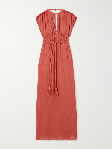  Isabel Marant Isabel Marant - Joya Open-back Braided Cotton-gauze Maxi Dress - Claret 