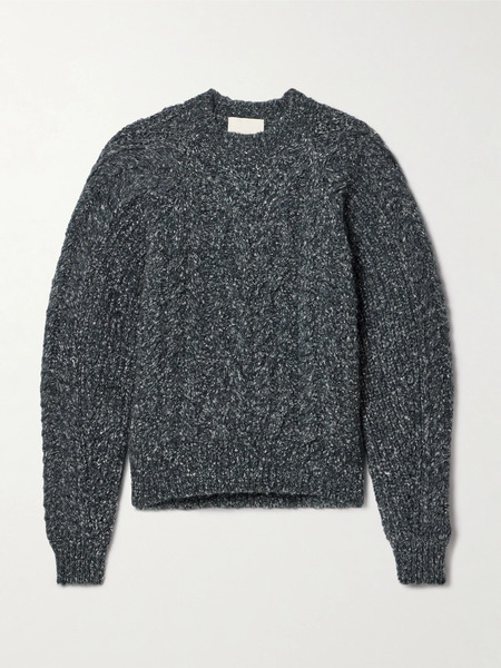  Isabel Marant Isabel Marant - Kallie Cable-knit Bouclé Sweater - Anthracite 