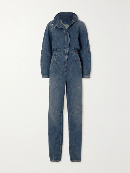  Isabel Marant Isabel Marant - Kimea Paneled Denim Jumpsuit - Blue 