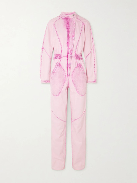  Isabel Marant Isabel Marant - Kimea Paneled Denim Jumpsuit - Pink 