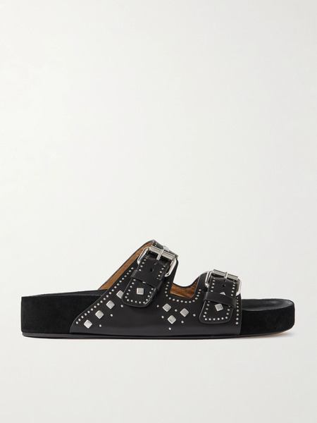  Isabel Marant Isabel Marant - Lennyo Studded Leather Slides - Black 