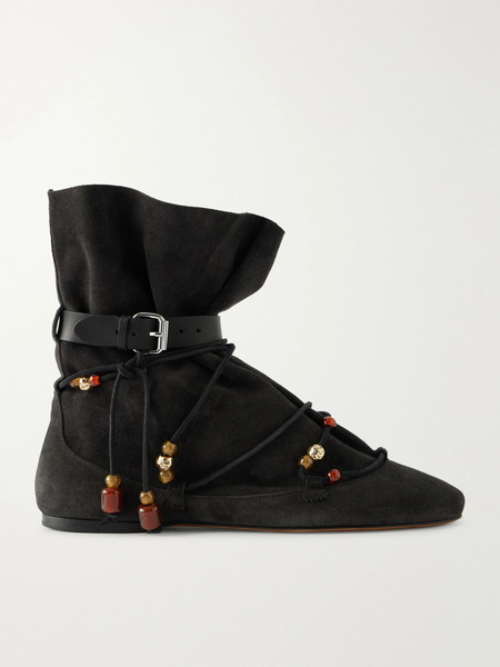  Isabel Marant Isabel Marant - Letiz Suede Ankle Boots - Black 