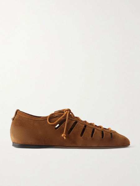  Isabel Marant Isabel Marant - Leyza Cutout Suede Sneakers - Tan 
