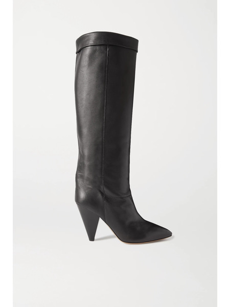  Isabel Marant Isabel Marant - Loens Leather Knee Boots - Black 