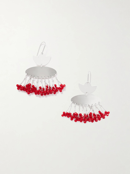  Isabel Marant Isabel Marant - Nora Silver-tone Beaded Earrings - One Size 