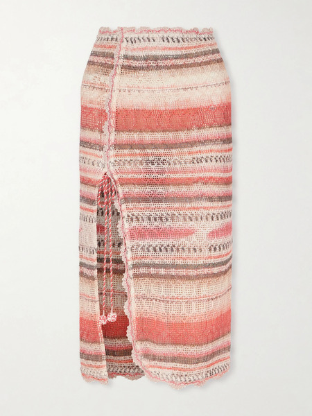  Isabel Marant Isabel Marant - Noryane Crocheted Cotton-blend Midi Skirt - Pink 