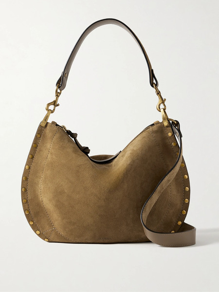  Isabel Marant Isabel Marant - Oskan Soft Zipped Suede Shoulder Bag - Taupe 