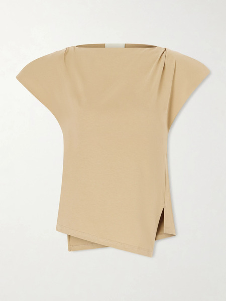  Isabel Marant Isabel Marant - Sebani Asymmetric Cotton-jersey T-shirt - Mushroom 