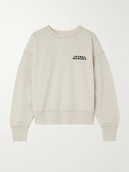  Isabel Marant Isabel Marant - Shad Embroidered Organic Cotton-blend Jersey Sweatshirt - Ecru 