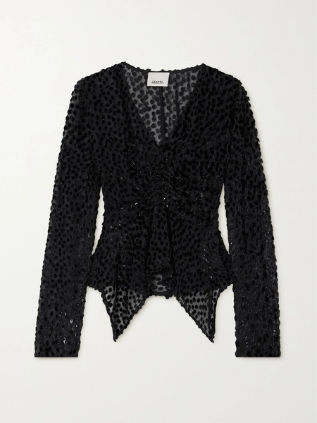  Isabel Marant Isabel Marant - Ulietta Metallic Devoré-velvet Blouse - Black 