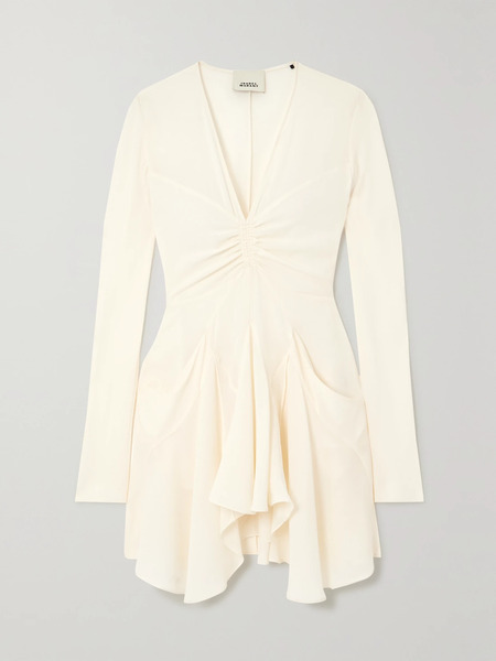  Isabel Marant Isabel Marant - Usmara Gathered Crepe Mini Dress - Off-white 