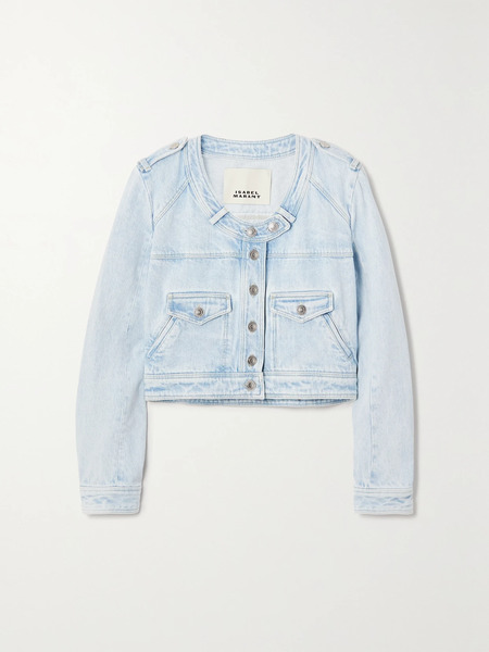  Isabel Marant Isabel Marant - Valene Cropped Denim Jacket - Light Denim 