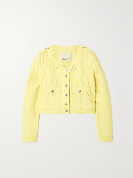  Isabel Marant Isabel Marant - Valene Cropped Denim Jacket - Yellow 