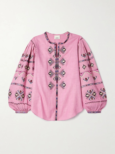  Isabel Marant Isabel Marant - Zielle Embellished Silk-gauze Blouse - Pink 