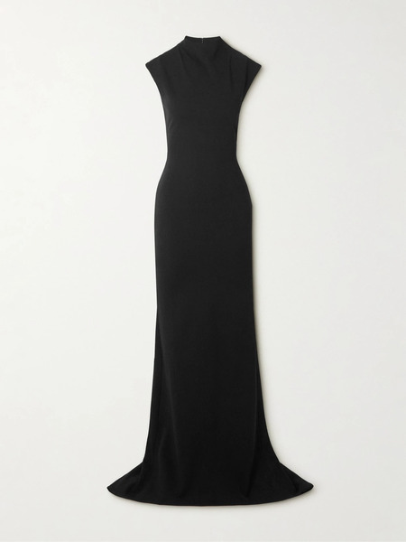  Jacquemus Jacquemus - Alba Crepe Mock-neck Maxi Dress - Black 