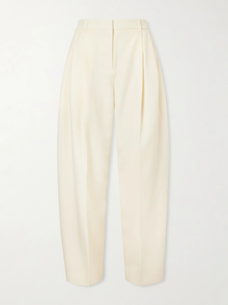  Jacquemus Jacquemus - D'homme Pleated Wool Tapered Pants - Off-white 