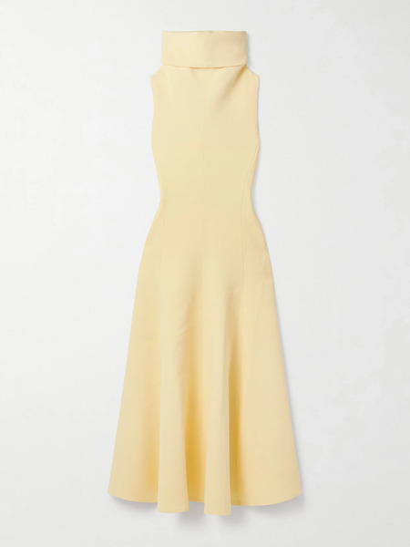  Jacquemus Jacquemus - Draped Crepe Midi Dress - Pastel Yellow 