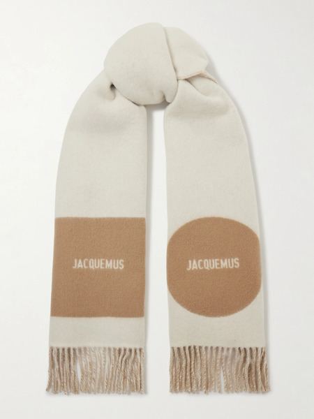  Jacquemus Jacquemus - Fringed Wool-jacquard Scarf - Beige 