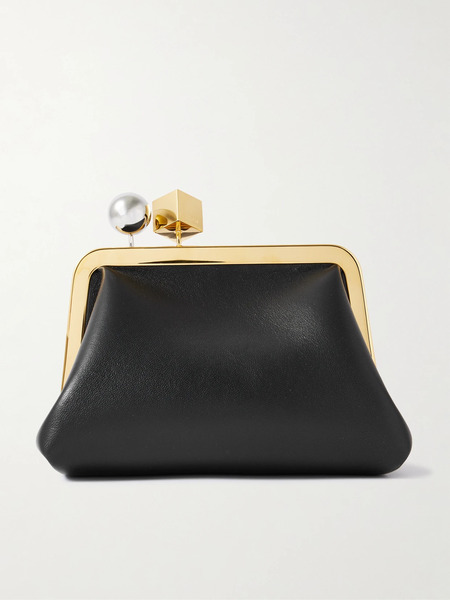  Jacquemus Jacquemus - Le Berlingot Embellished Textured-leather Clutch - Black 