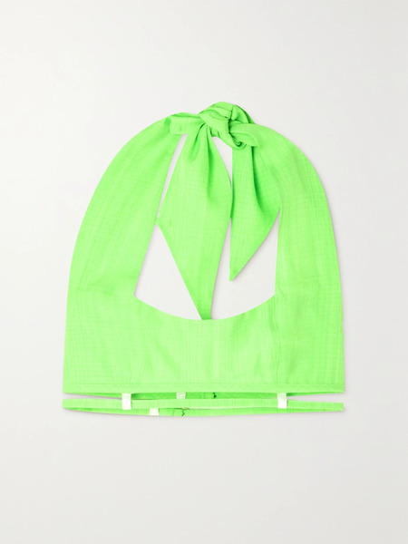  Jacquemus Jacquemus - Limao Cropped Crepe Halterneck Top - Light Green 