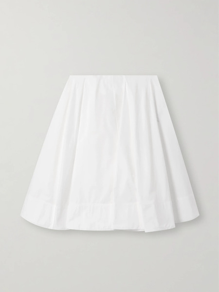  Jacquemus Jacquemus - Salon Pleated Cotton-poplin Midi Skirt - White 