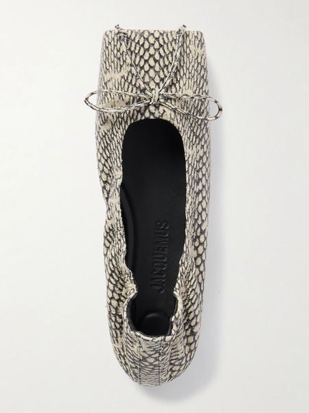  Jacquemus Jacquemus - Snake-effect Leather Ballet Flats - Snake Print 