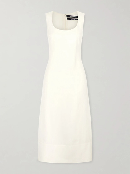  Jacquemus Jacquemus - Tablier Linen-blend Midi Dress - Off-white 